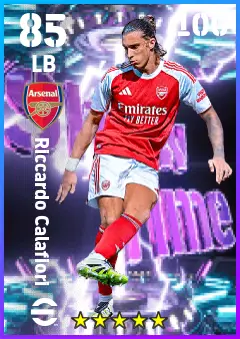 Riccardo Calafiori eFootball 2026 player card — 85 OVR LB
