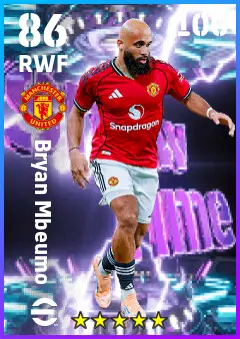 Bryan Mbeumo eFootball 2026 player card — 86 OVR RWF