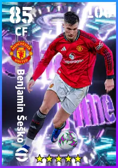 Benjamin Sesko eFootball 2026 player card — 85 OVR CF