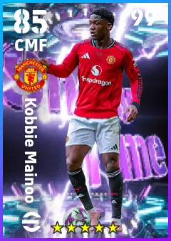 Kobbie Mainoo eFootball 2026 player card — 85 OVR CMF