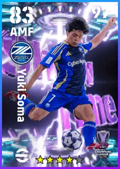 Yuki Soma eFootball 2026 player card — 83 OVR AMF