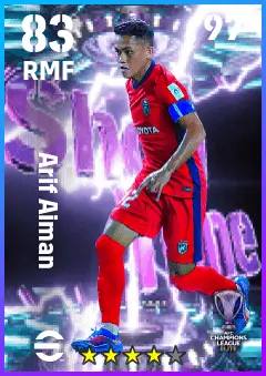 Arif Aiman eFootball 2026 player card — 83 OVR RMF