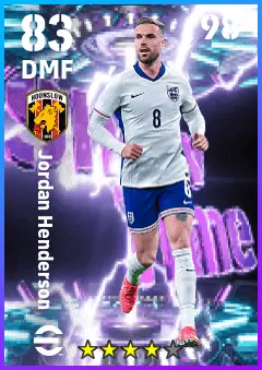 Jordan Henderson eFootball 2026 player card — 83 OVR DMF