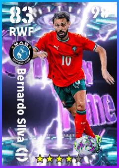 Bernardo Silva eFootball 2026 player card — 83 OVR RWF