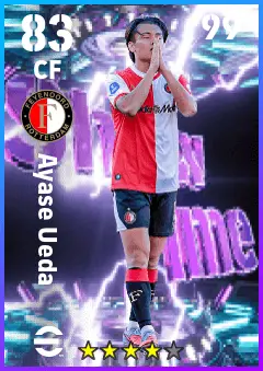 Ayase Ueda eFootball 2026 player card — 83 OVR CF