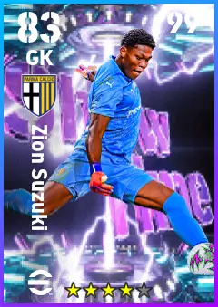 Zion Suzuki eFootball 2026 player card — 83 OVR GK