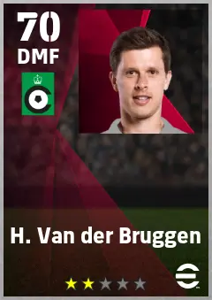 H. Van der Bruggen eFootball 2026 player card — 70 OVR DMF