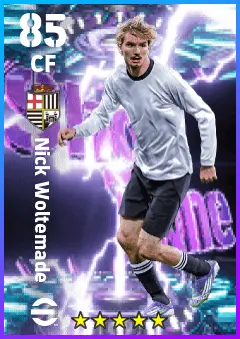 Nick Woltemade eFootball 2026 player card — 85 OVR CF