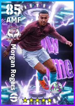 Morgan Rogers eFootball 2026 player card — 85 OVR AMF