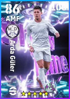 Arda Guler eFootball 2026 player card — 86 OVR AMF