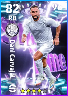 Dani Carvajal eFootball 2026 player card — 82 OVR RB