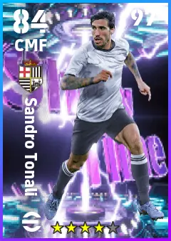 Sandro Tonali eFootball 2026 player card — 84 OVR CMF