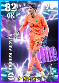 Yassine Bounou eFootball 2026 player card — 82 OVR GK