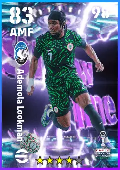 Ademola Lookman eFootball 2026 player card — 83 OVR AMF