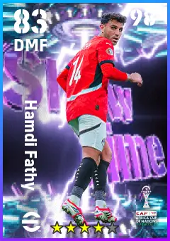 Hamdi Fathy eFootball 2026 player card — 83 OVR DMF