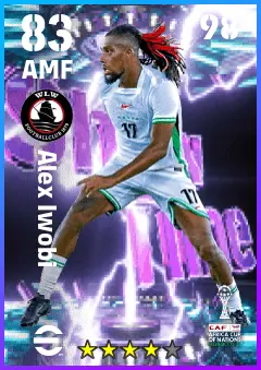 Alex Iwobi eFootball 2026 player card — 83 OVR AMF