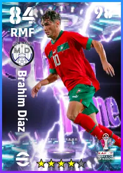 Brahim Diaz eFootball 2026 player card — 84 OVR RMF