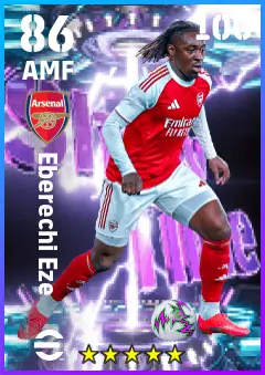 Eberechi Eze eFootball 2026 player card — 86 OVR AMF