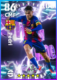 Pedri eFootball 2026 player card — 86 OVR CMF