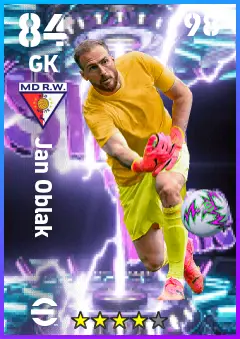 Jan Oblak eFootball 2026 player card — 84 OVR GK
