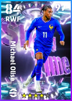 Michael Olise eFootball 2026 player card — 84 OVR RWF