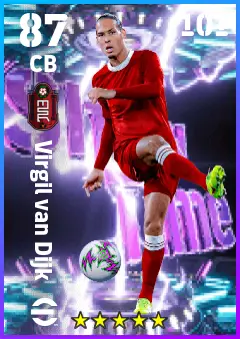 Virgil van Dijk eFootball 2026 player card — 87 OVR CB