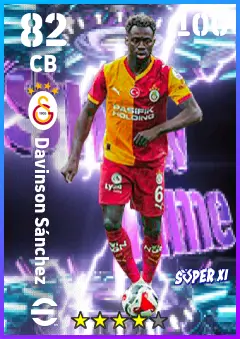 Davinson Sanchez eFootball 2026 player card — 82 OVR CB