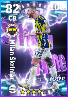 Milan Skriniar eFootball 2026 player card — 82 OVR CB