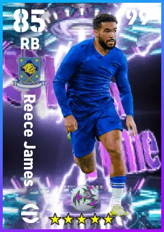 Reece James eFootball 2026 player card — 85 OVR RB