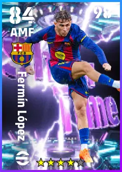 Fermin Lopez eFootball 2026 player card — 84 OVR AMF