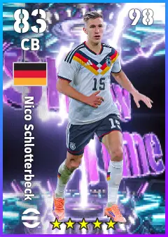 Nico Schlotterbeck eFootball 2026 player card — 83 OVR CB
