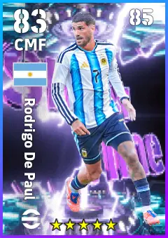 Rodrigo De Paul eFootball 2026 player card — 83 OVR CMF