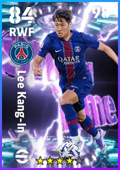 Lee Kang-In eFootball 2026 player card — 84 OVR RWF