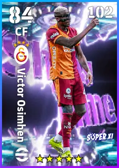 Victor Osimhen eFootball 2026 player card — 84 OVR CF