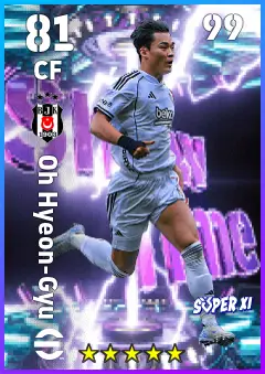 Oh Hyeon-Gyu eFootball 2026 player card — 81 OVR CF