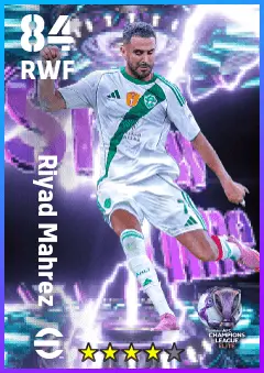 Riyad Mahrez eFootball 2026 player card — 84 OVR RWF