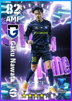 Gaku Nawata eFootball 2026 player card — 82 OVR AMF