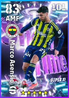 Marco Asensio eFootball 2026 player card — 83 OVR AMF