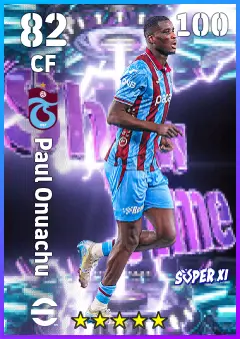 Paul Onuachu eFootball 2026 player card — 82 OVR CF