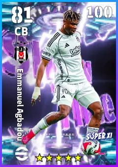 Emmanuel Agbadou eFootball 2026 player card — 81 OVR CB