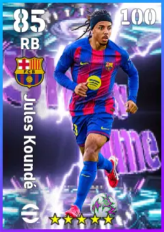 Jules Kounde eFootball 2026 player card — 85 OVR RB