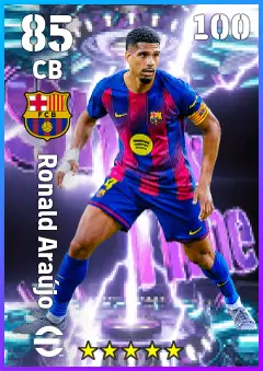Ronald Araujo eFootball 2026 player card — 85 OVR CB