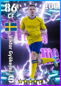 Viktor Gyokeres eFootball 2026 player card — 86 OVR CF