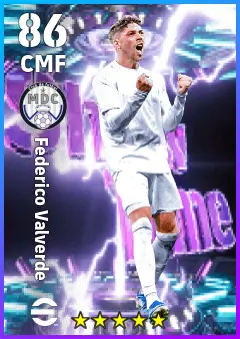 Federico Valverde eFootball 2026 player card — 86 OVR CMF