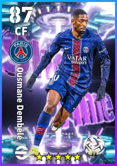 Ousmane Dembele eFootball 2026 player card — 87 OVR CF