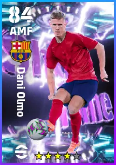 Dani Olmo eFootball 2026 player card — 84 OVR AMF