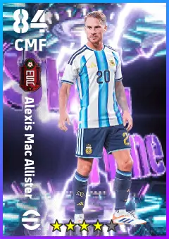 Alexis Mac Allister eFootball 2026 player card — 84 OVR CMF