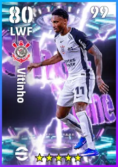 Vitinho eFootball 2026 player card — 80 OVR LWF