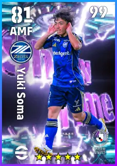 Yuki Soma eFootball 2026 player card — 81 OVR AMF