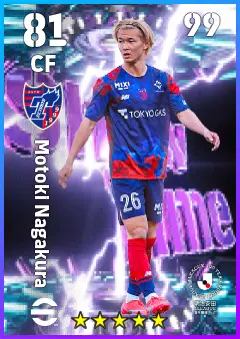 Motoki Nagakura eFootball 2026 player card — 81 OVR CF